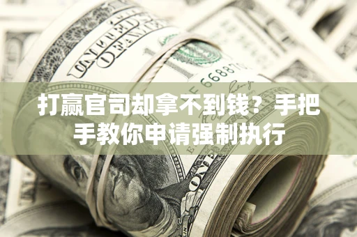 济南打赢官司却拿不到钱？手把手教你申请强制执行