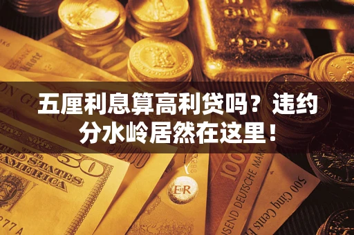 济南五厘利息算高利贷吗？违约分水岭居然在这里！