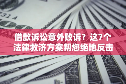 济南借款诉讼意外败诉？这7个法律救济方案帮您绝地反击！