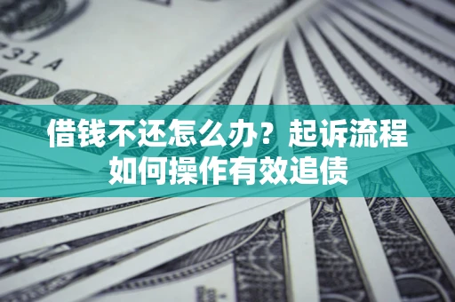 济南借钱不还怎么办？起诉流程如何操作有效追债