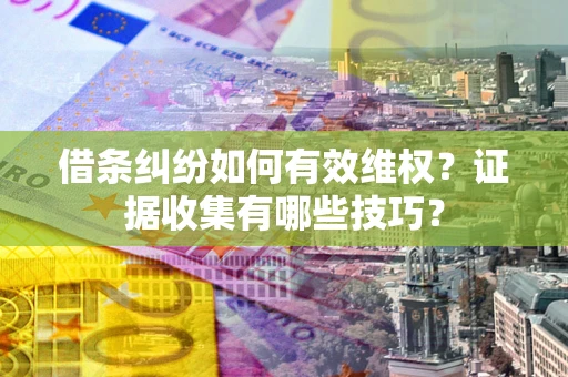 济南借条纠纷如何有效维权？证据收集有哪些技巧？